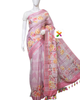 PURE LINEN DIGITAL PRINT SAREE SILK ZONE